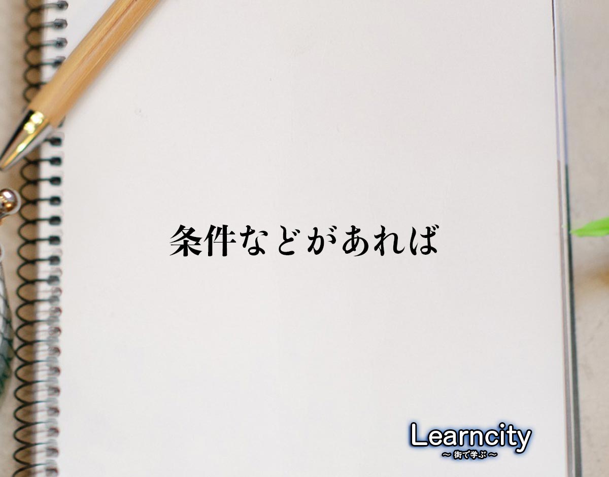 「条件などがあれば」とは？