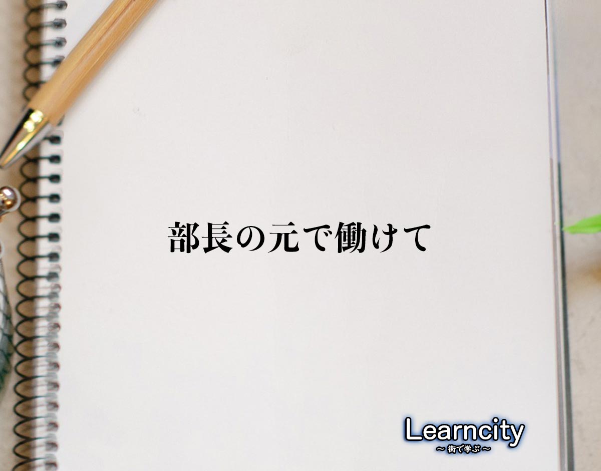 「部長の元で働けて」とは？