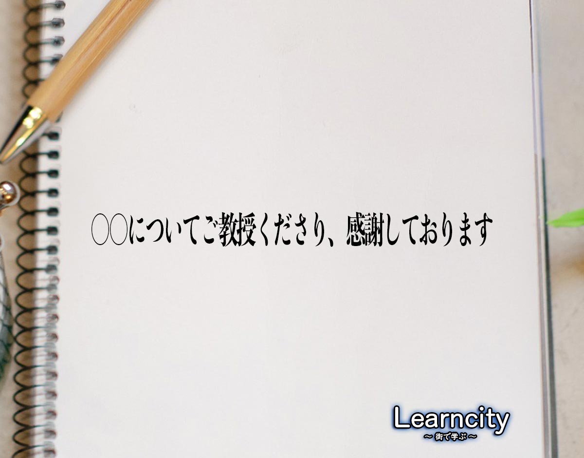 「○○についてご教授くださり、感謝しております」とは？