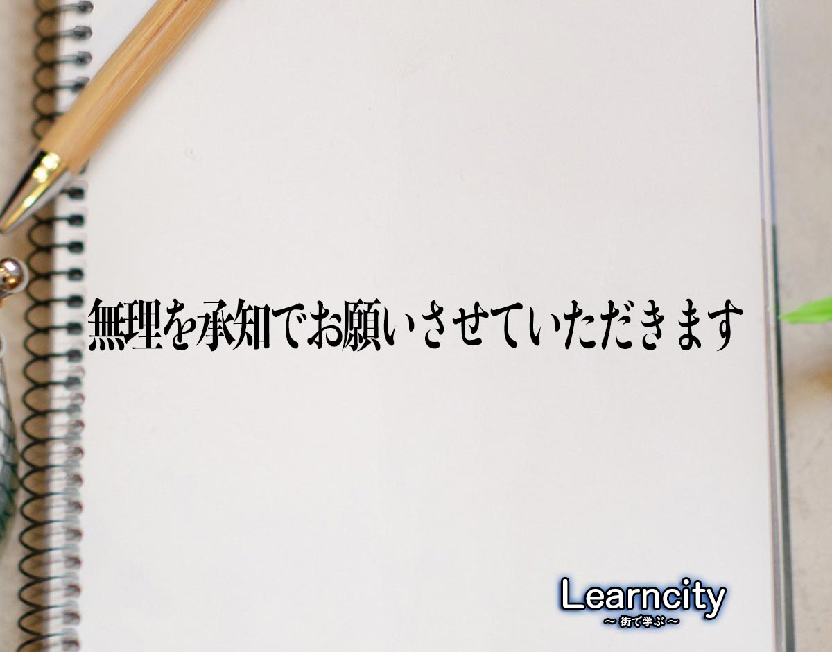 「無理を承知でお願いさせていただきます」とは？