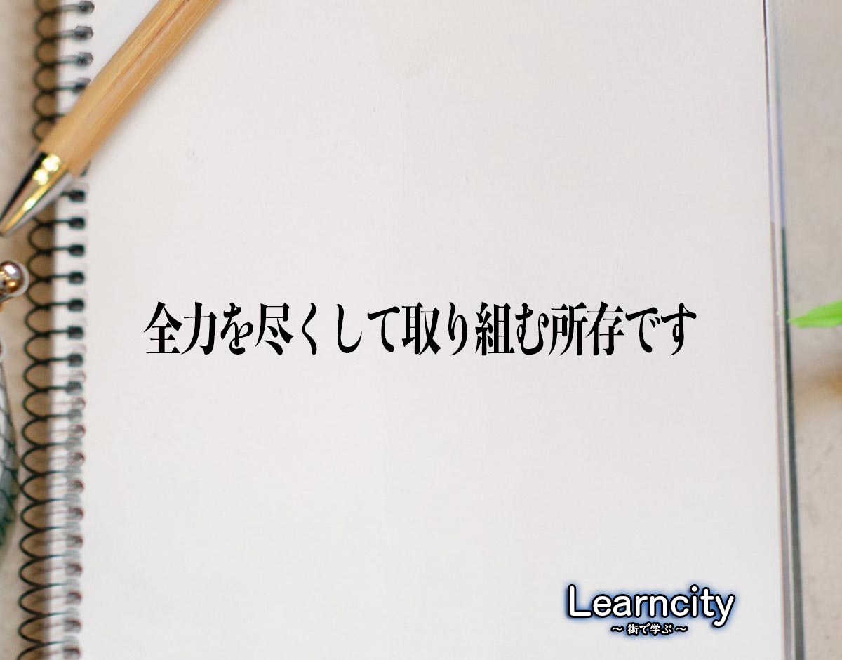 「全力を尽くして取り組む所存です」とは？