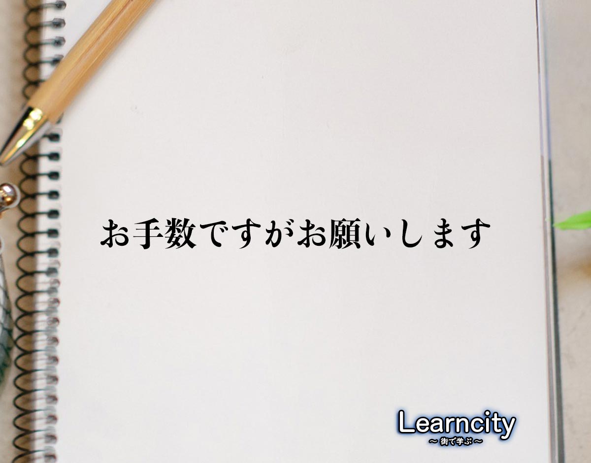 「お手数ですがお願いします」とは？