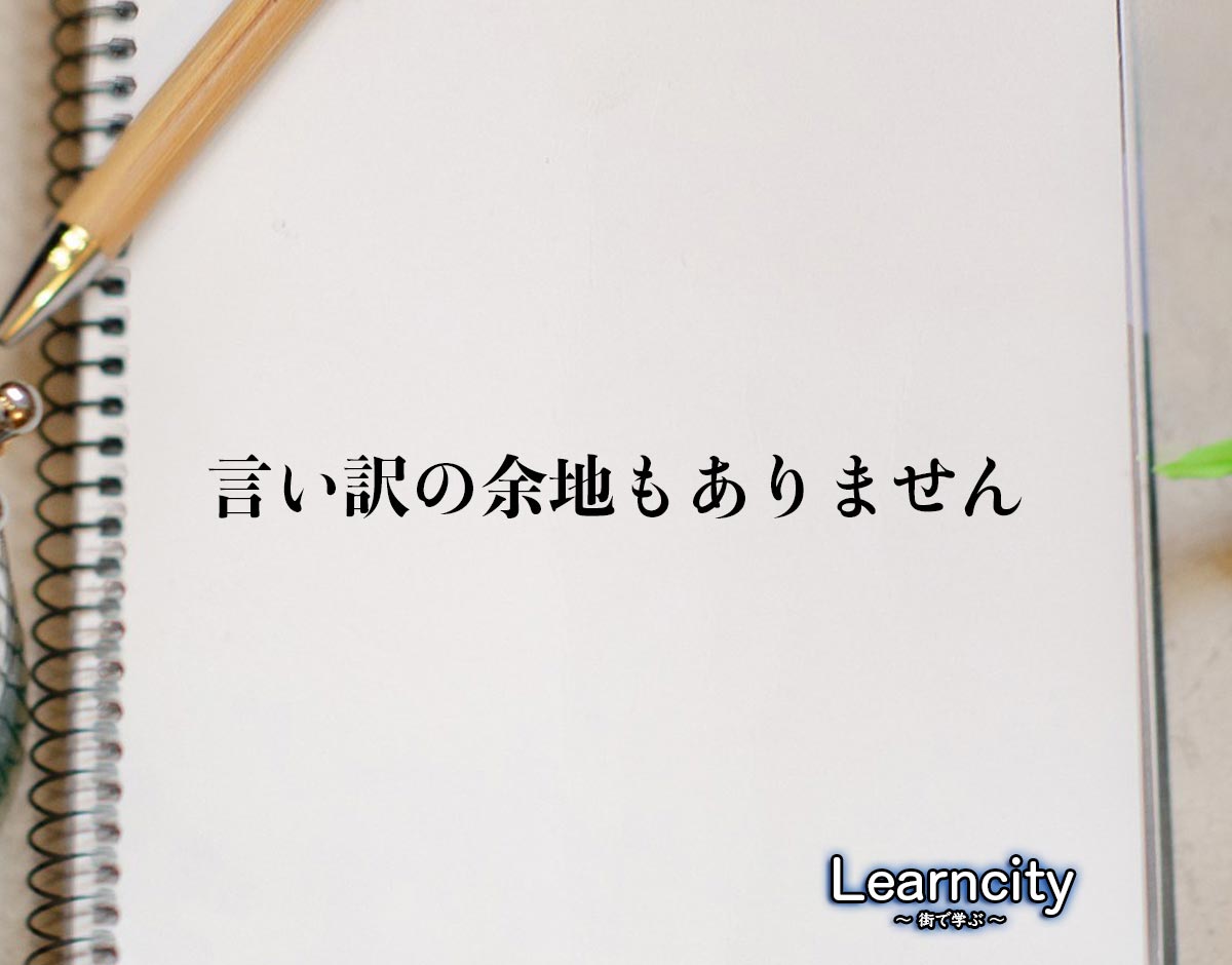 「言い訳の余地もありません」とは？