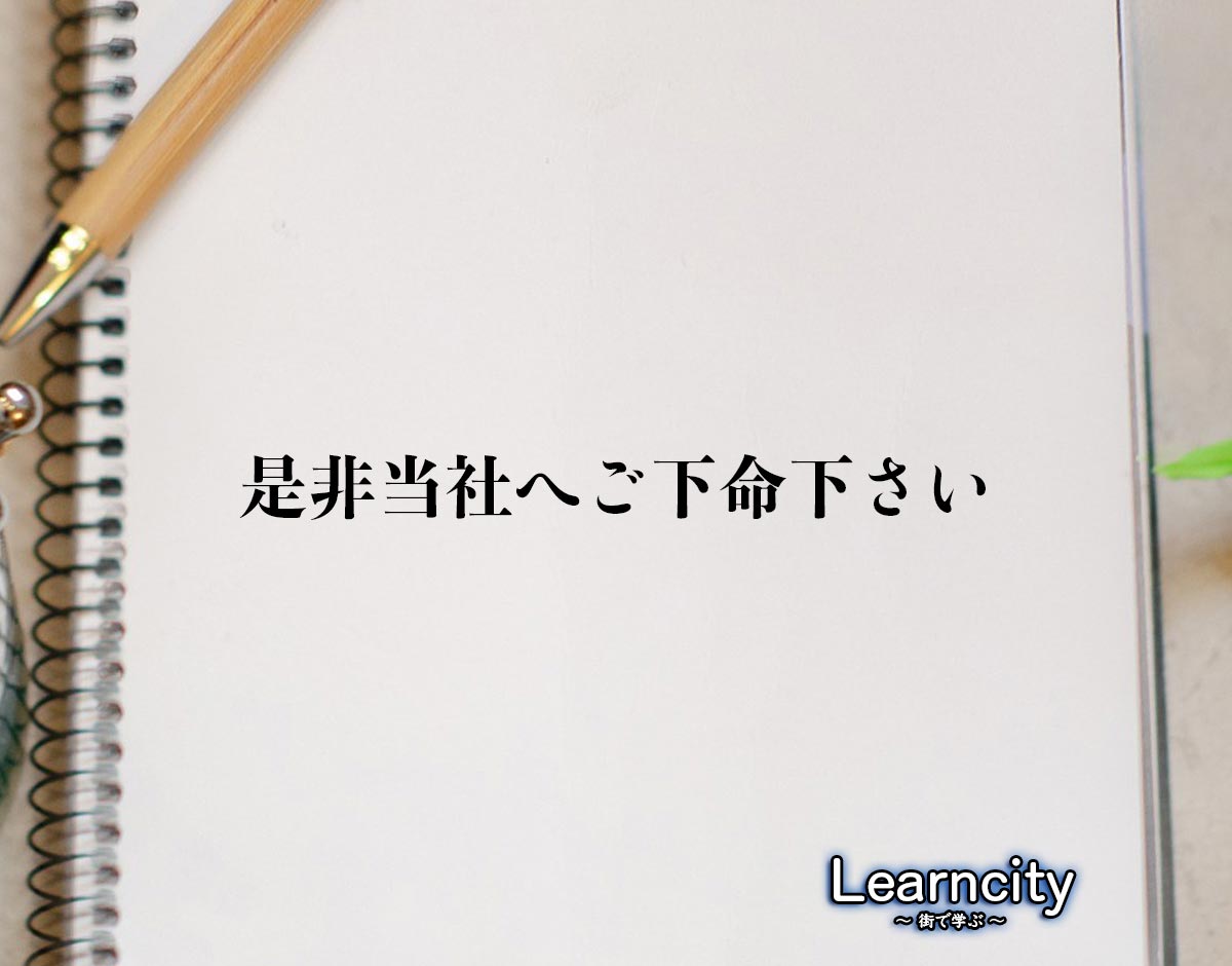 「是非当社へご下命下さい」とは？