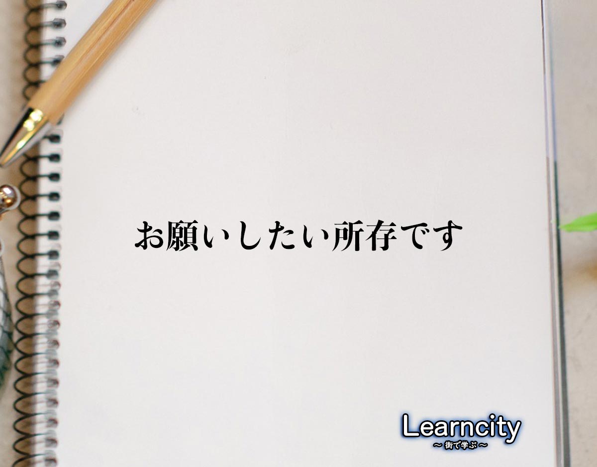 「お願いしたい所存です」とは？