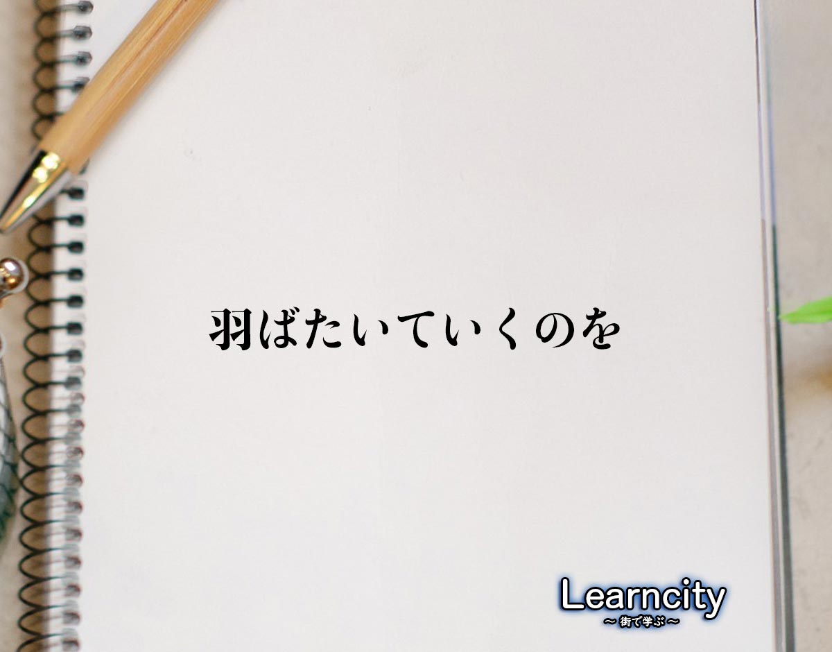 「羽ばたいていくのを」とは？