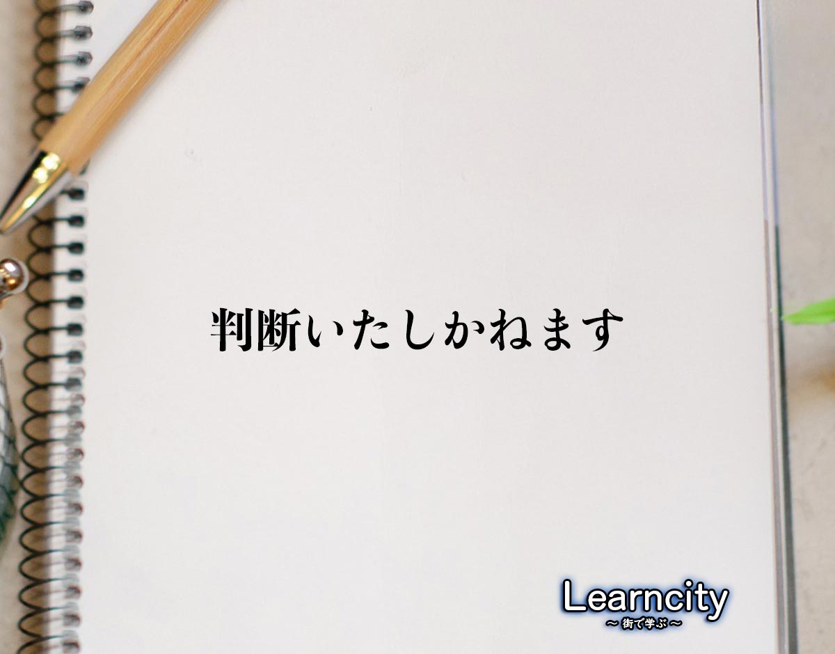 「判断いたしかねます」とは？