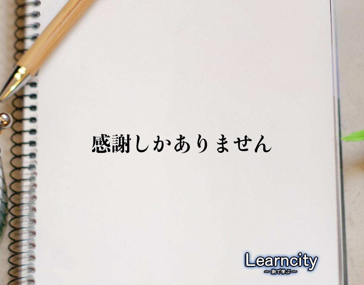 「感謝しかありません」とは？