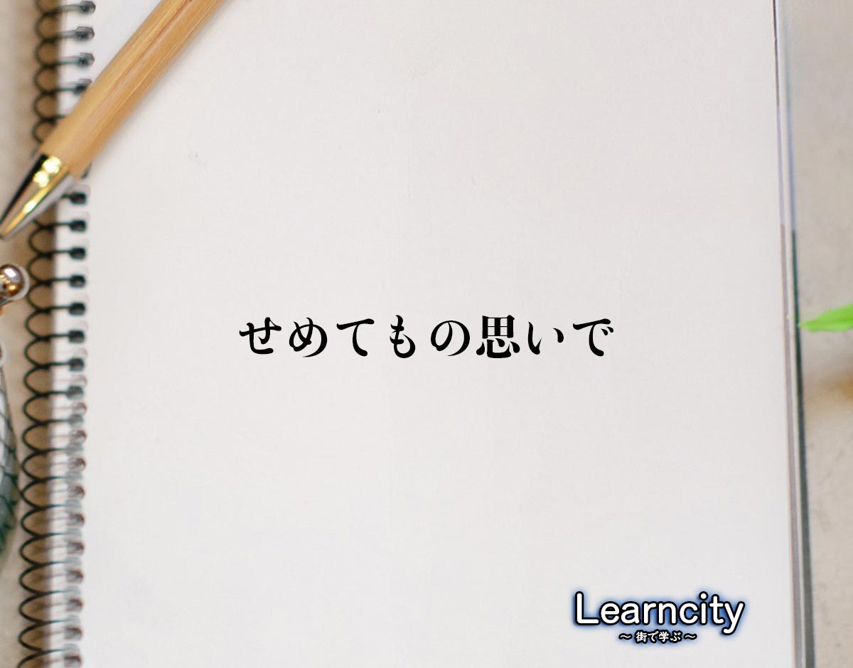 「せめてもの思いで」とは？