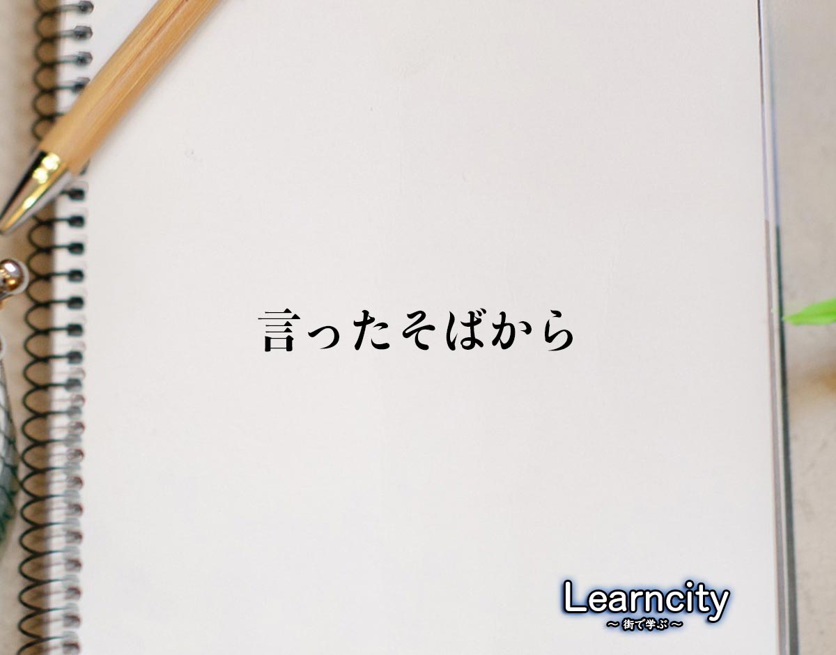 「言ったそばから」とは？