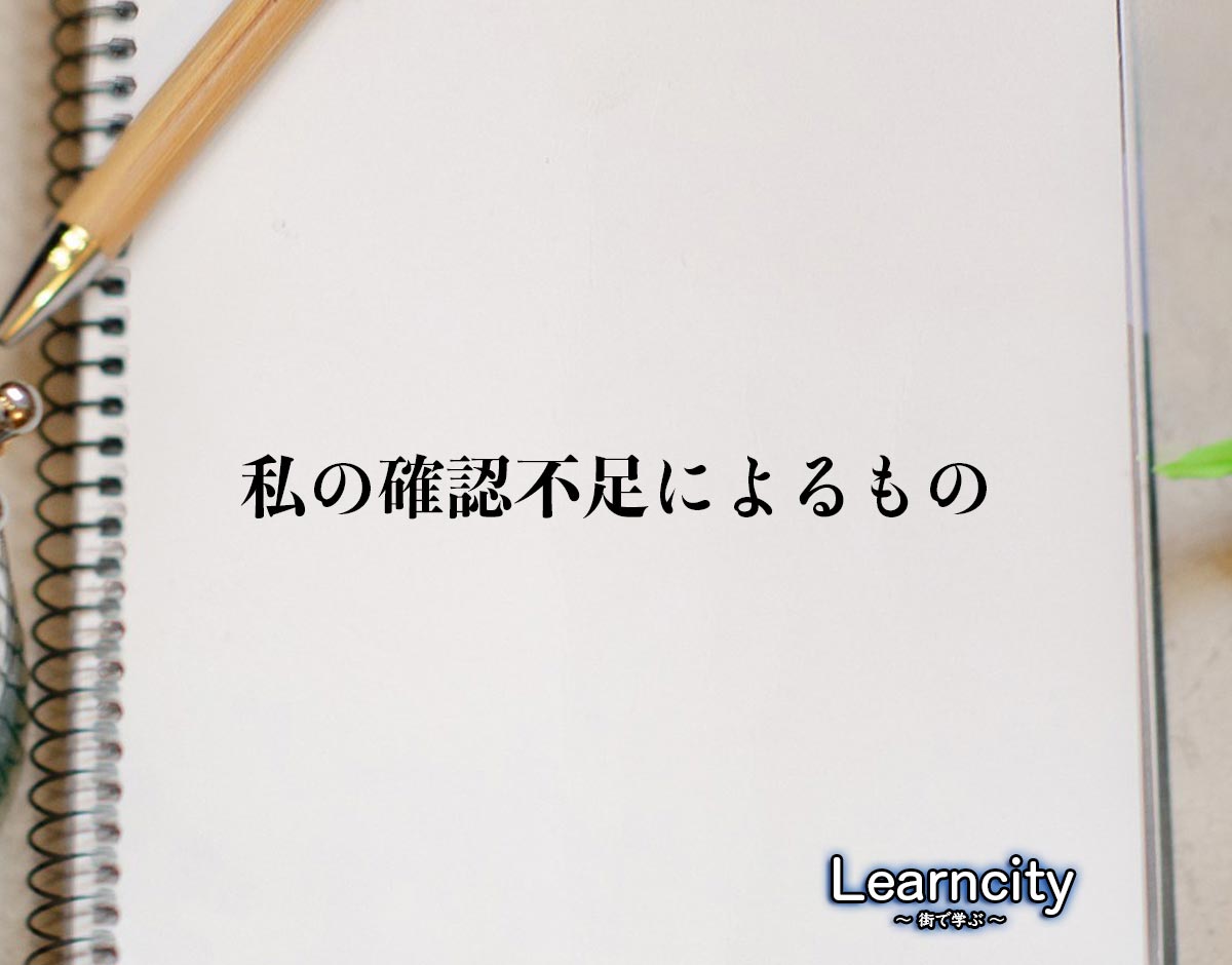 「私の確認不足によるもの」とは？