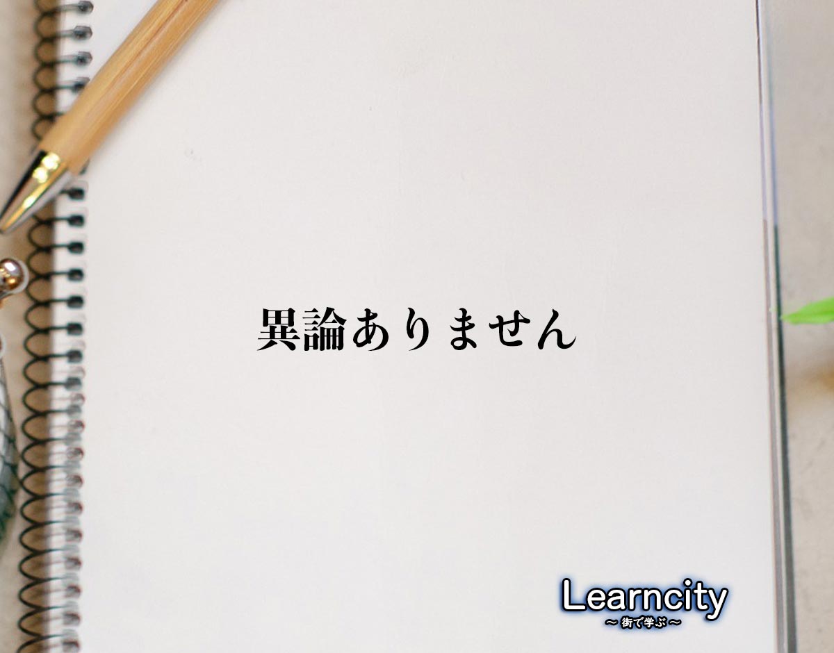 「異論ありません」とは？