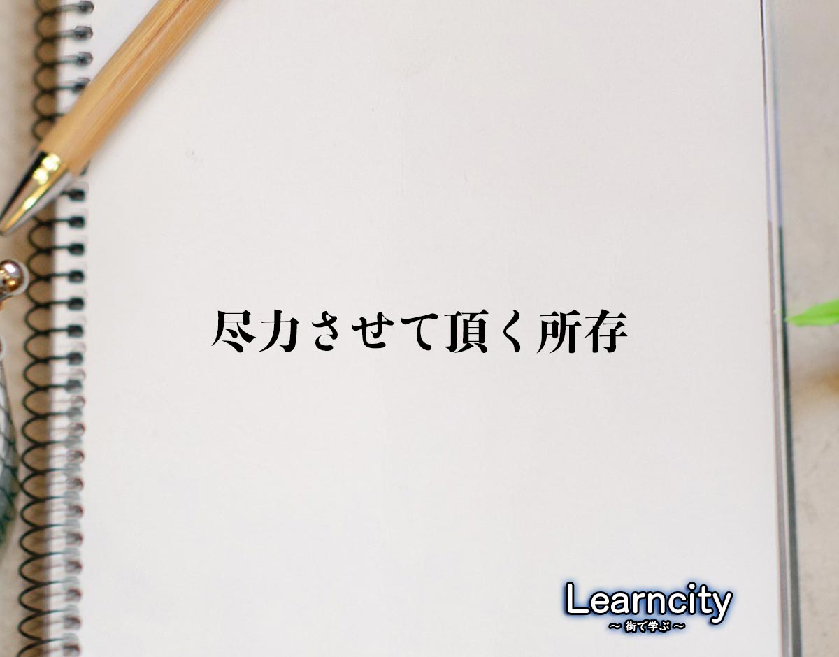 「尽力させて頂く所存」とは？