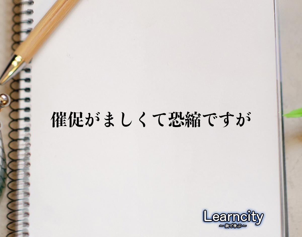 「催促がましくて恐縮ですが」とは？